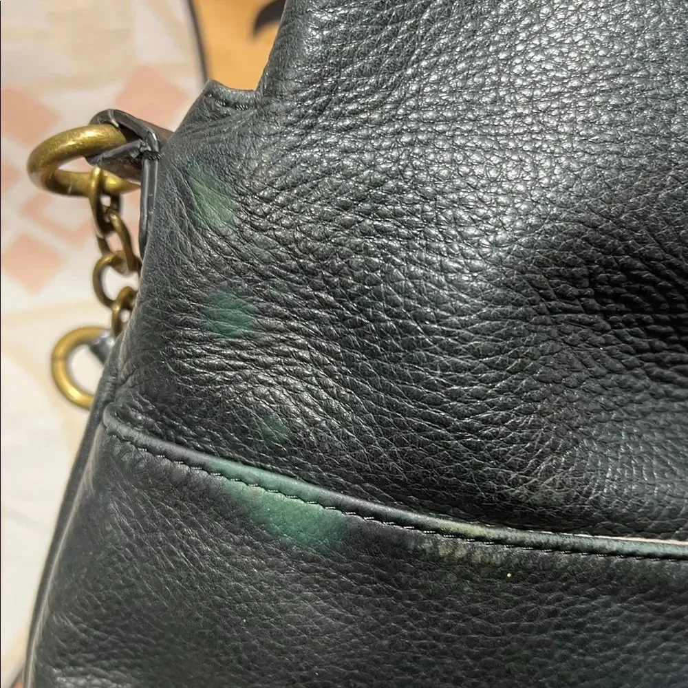 Margot  Flap Over Green Crossbody Leather  Bag